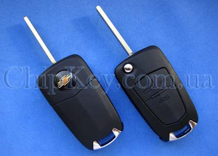 Ключ Chevrolet выкидной (корпус) 3 кнопки, лезвие hu100