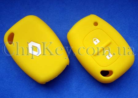 Чехол Renault Opel силиконовый 2 кнопки, желтый