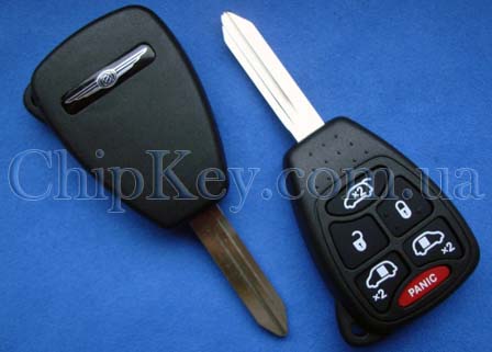 Ключ Chrysler Dodge Jeep (корпус) 5 кнопки 1 кнопка (Panic)