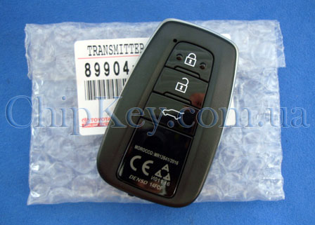 Ключ для Toyota Land Cruiser Prado (GRJ150, GDJ150) с 08.2019-  89904-60V60, 3 кнопки, Toyota H chip P1: A9, 231451-2230, DENSO 14FCN, original