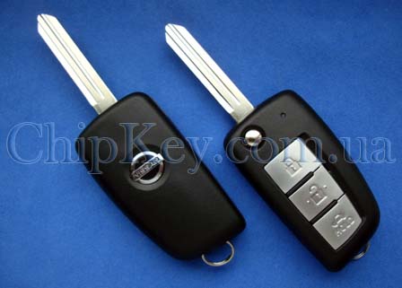 Ключ Nissan выкидной 3 кнопки, ID46(PCF7936) 433 Mhz