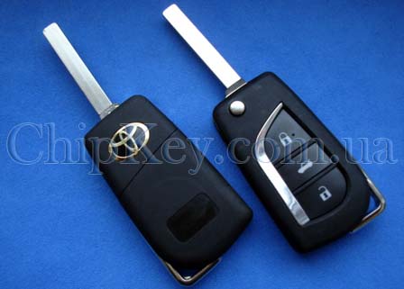 Ключ Toyota выкидной (корпус) 3 кнопки, лезвие va2