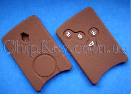 Чехол Renault Smart Card силиконовый 4 кнопки, коричневый
