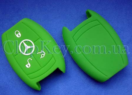 Чехол Mercedes smart key силиконовый 3 кнопки, зеленый