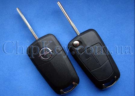 Ключ Opel Vectra, Astra, Omega выкидной (корпус) 2 кнопки, лезвие hu43p