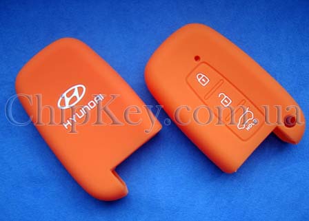 Cиликоновый чехол Hyundai SmartKey 3 кнопки, оранжевый