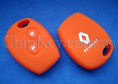 Чехол Renault силиконовый 2 кнопки, оранжевый