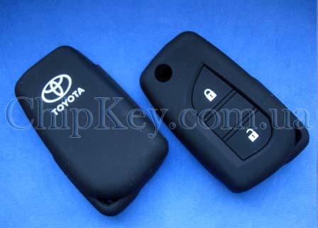 Чехол Toyota силиконовый 2 кнопки, черный