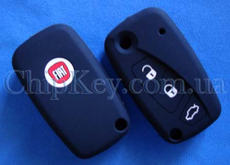 Fiat силиконовый чехол под выкидной ключ 3 кнопки, черный