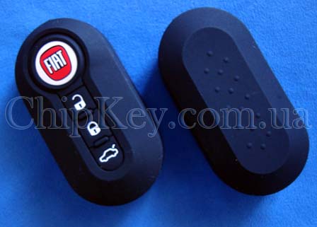 Fiat силиконовый чехол под выкидной ключ 3 кнопки, черный