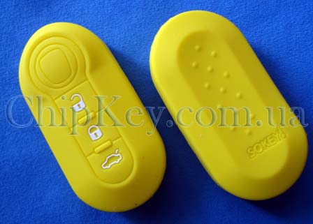 Fiat силиконовый чехол под выкидной ключ 3 кнопки, желтый