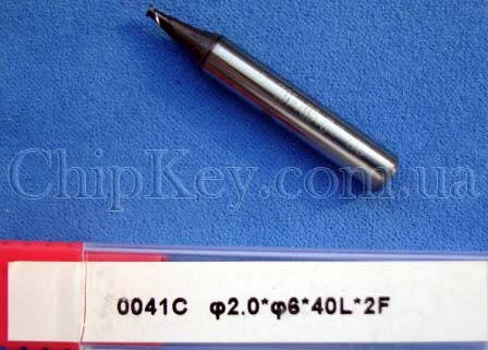 Фреза для вертикально - фрезерного станка 2,0 * 6 * 40 *, Твердый сплав (три пера)