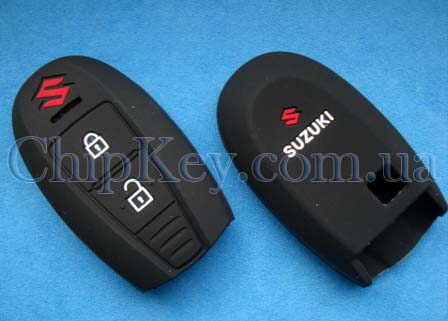 Чехол Suzuki smart key силиконовый 2 кнопки, черный