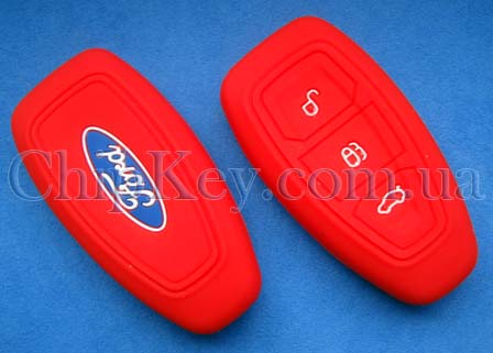 Ford Smart Key силиконовый чехол 3 кнопки, красный