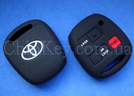 Чехол Toyota силиконовый 3 кнопки, черный