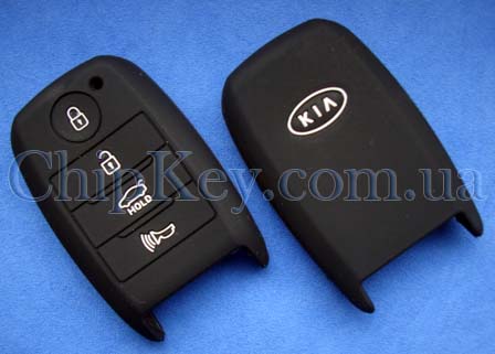 Чехол Kia Smart Key силиконовый 4 кнопки, черный