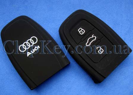 Чехол Audi Smart Key силиконовый 3 кнопки, черный
