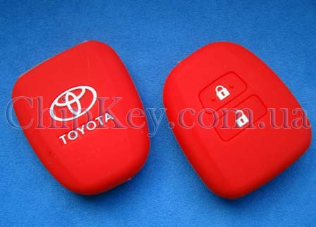 Toyota силиконовый чехол под ключ 2 кнопки, красный