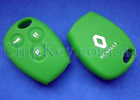 Чехол Renault силиконовый 3 кнопки, зеленый