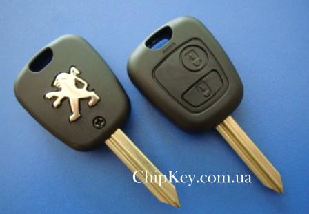 Ключ Peugeot (корпус) 2 кнопки, лезвие six9