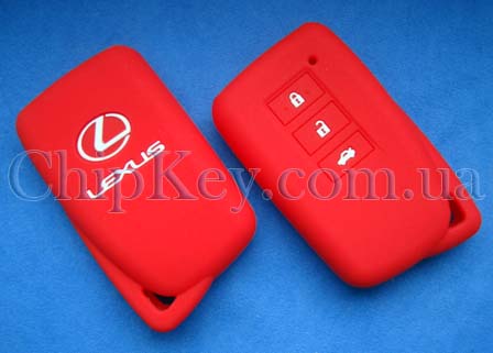 Чехол Lexus smart key силиконовый 3 кнопки, красный